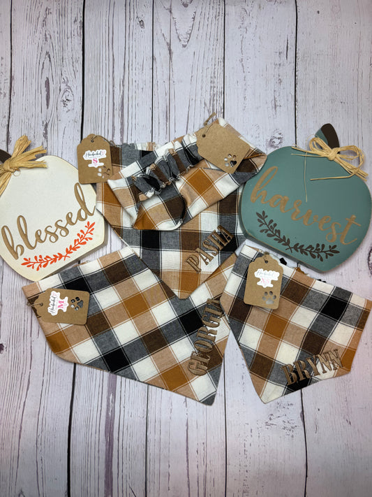 Classic Fall- Dog Bandanna with name