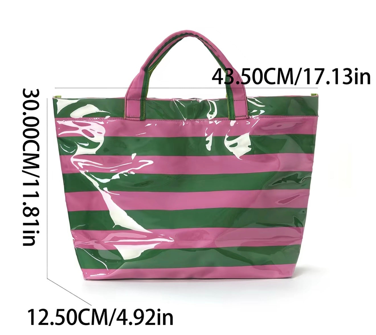 Embroidered Clear PVC Tote Bag- Soft Handle